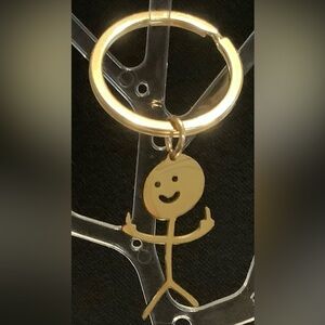 Gold Stick Figure Keychain